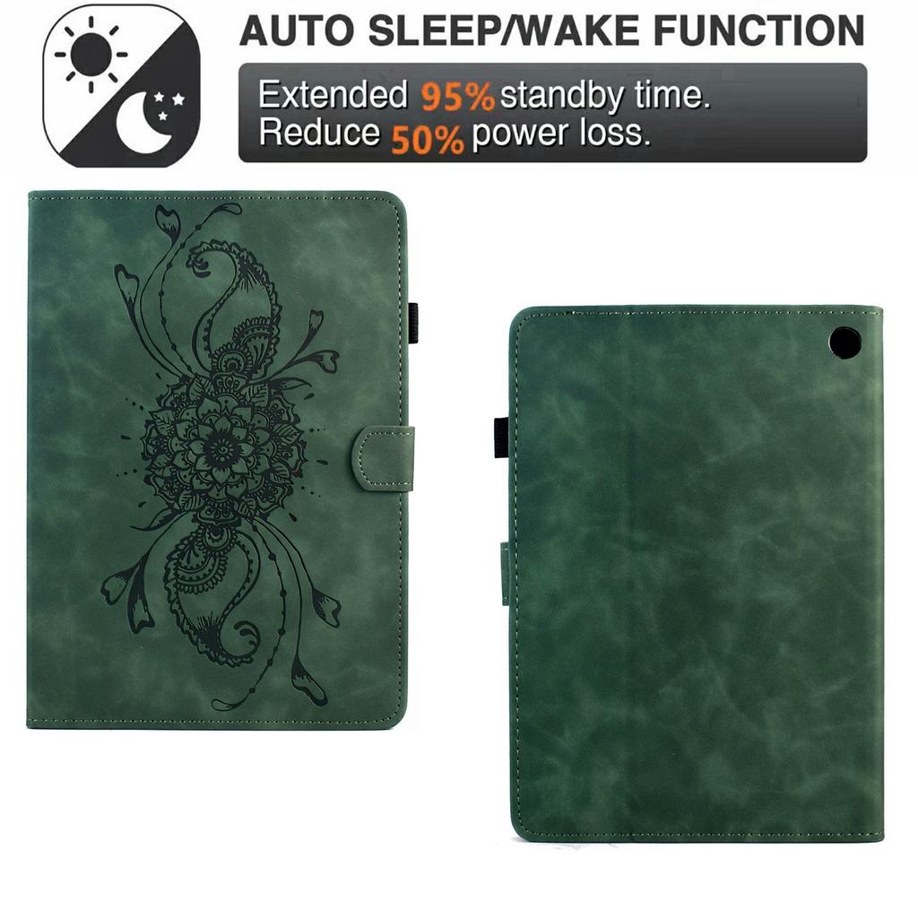 For Amazon Fire HD 8 (2022)/(2020) Case Mandala Imprinted Leather Tablet Cover with Card Slots