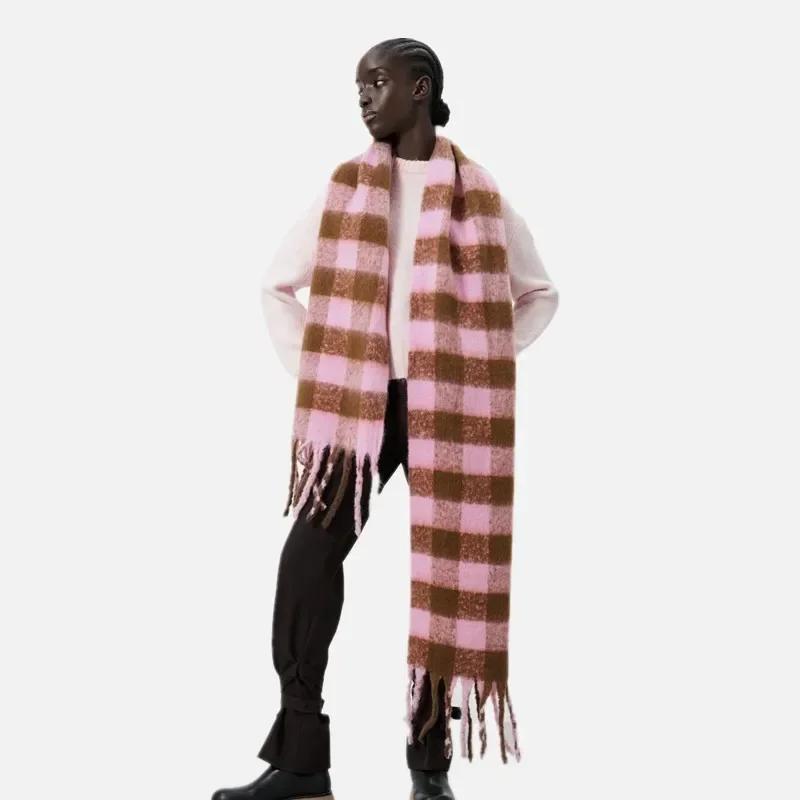 Winter Scarf For Women Men Cashmere Warm Plaid Pashmina Blanket Wraps Female Thick Soft Bufanda Tassel Shawl Long Poncho Echarpe