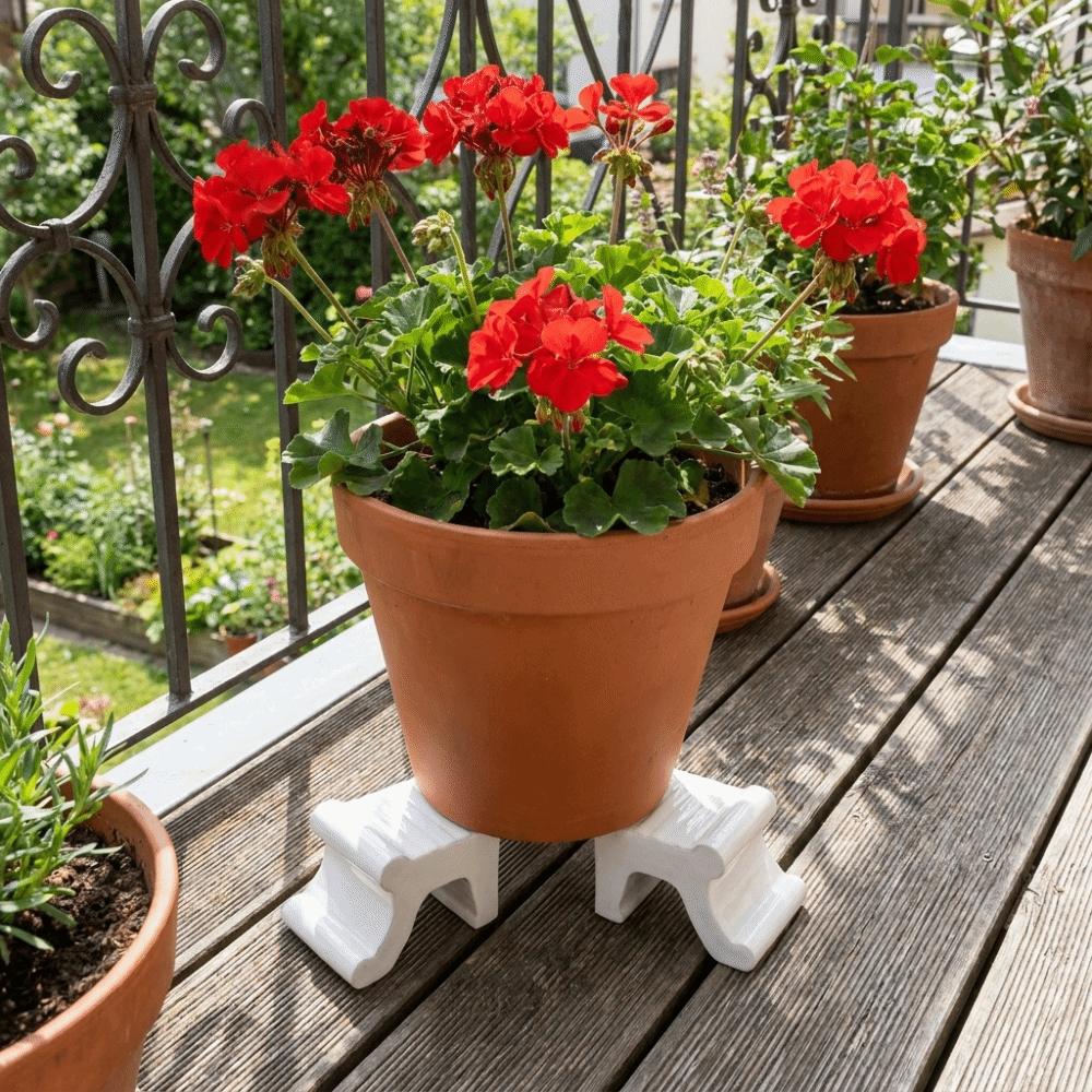 3 STUKS Decoratieve Bloempotstandaards 3D Geprinte Plantenpot Verhoger Voorkom Rot Plantenpot Ondersteuningen Tuin