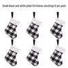 Red and Black Plaid Christmas Stocking Ornaments with Plush Details