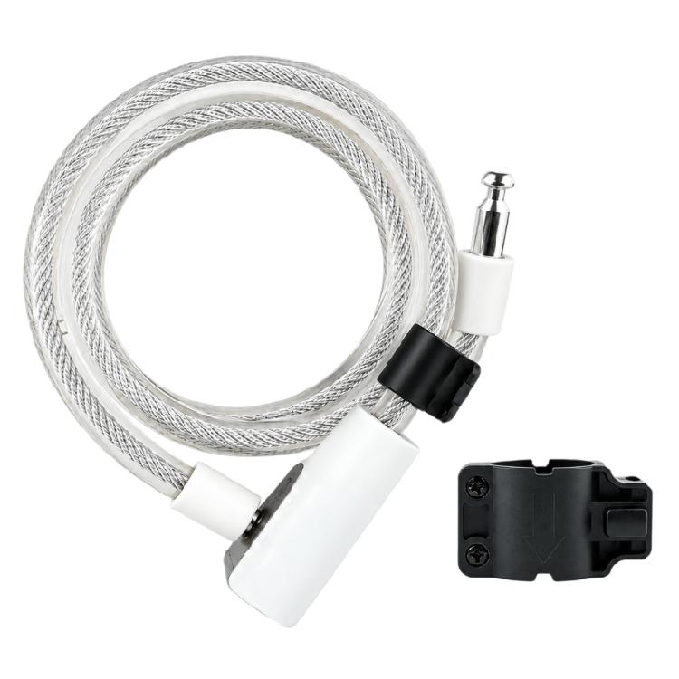 Flexible Coiled Cable Lock for Bikes with Integrated Key Lock Body and PVC-Sleeved Steel Line for Routine Parking