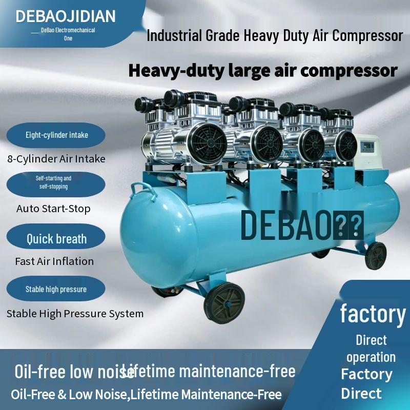 Oil-Free Portable Air Compressor for Woodworking, 220V Low Noise, Industrial Grade, Ideal for Spray Painting