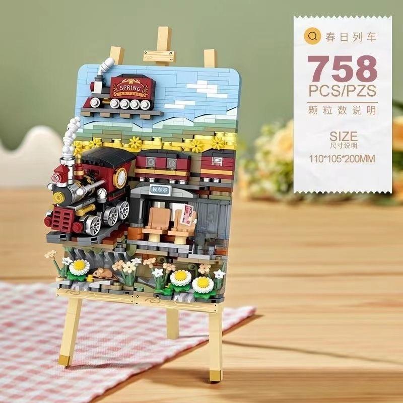 Loz Blocks Fun Creative 3D Painting Cat Educational Building Bricks Art Toys For Girl Present New Year Gift Christmas Santa