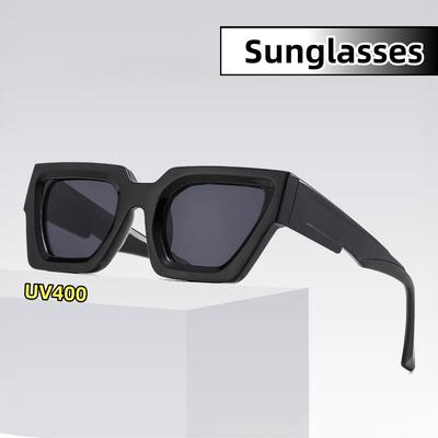 New Trendy Square Thick-framed UV400 Sunglasses Anti-Blue Light Unisex Retro Plain Glasses Street Fashion