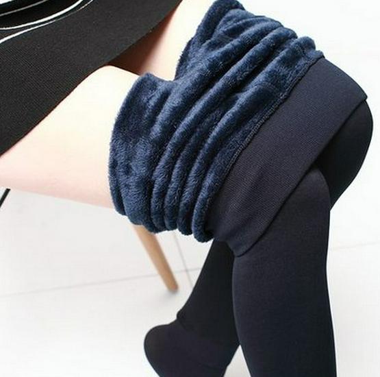 Extra Large Fleece-Lined Velvet Leggings - Step-On, One-Piece, Warm Autumn/Winter Wear