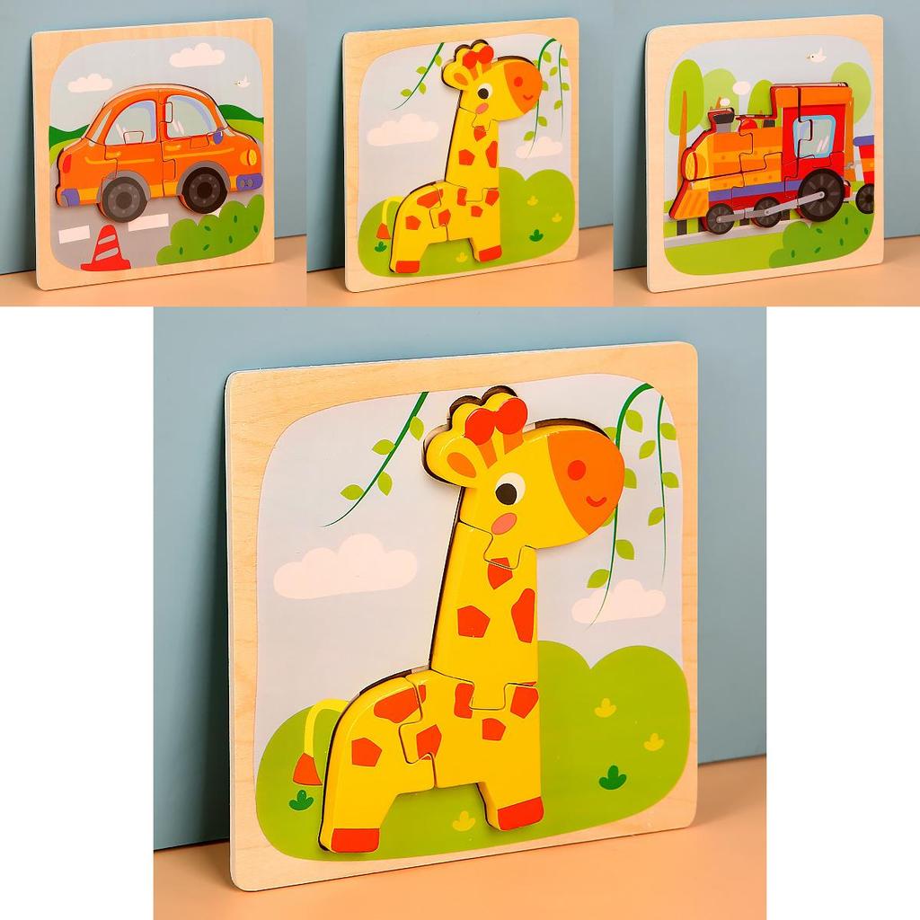 Montessori Wooden Animal Puzzle With Interlocking Pieces For Kids Learning And Development
