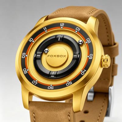FOXBOX Magnetisk Sifferklocka Minimalistisk Läderarmbandsdesign Reptålig Urtavla Vattentät Armbandsur Herrklocka Affärs