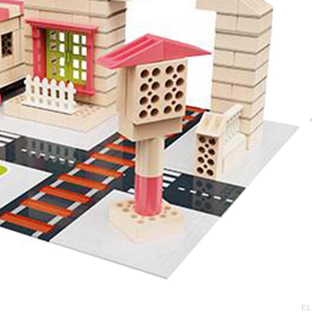 Building Bricks Kits DIY Miniature House Pile Up Brick for Toddlers