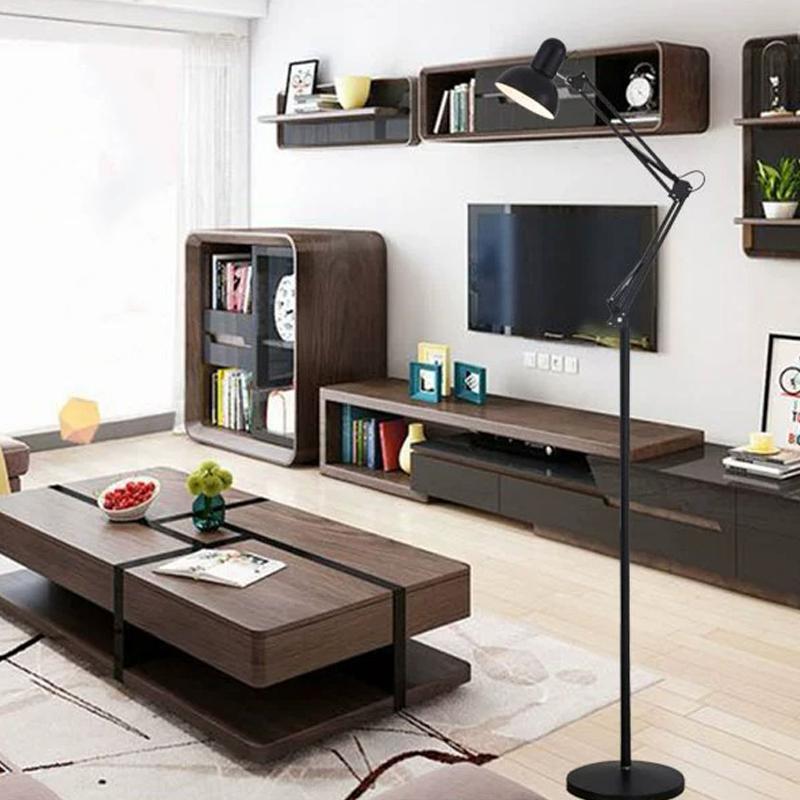 Black/white Iron Floor Lamp with Adjustable Angle, Suitable for Bedroom, Study and Living Room Home Decoration Lamp.