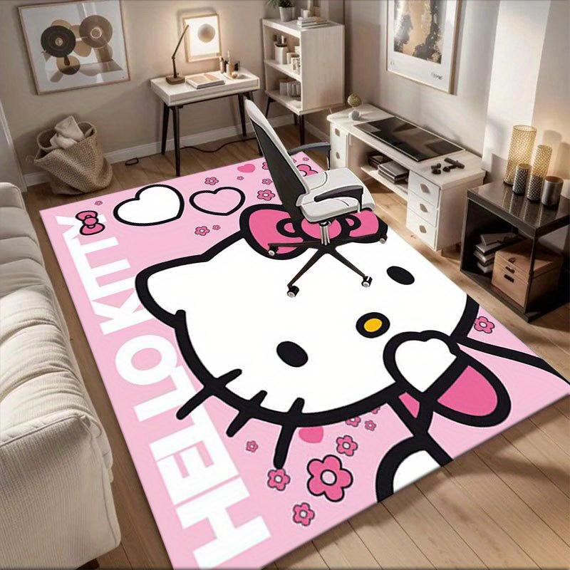 1pc Sanrio Hello Kitty Mermaid Printed Office Carpet Rectangle Rug Under The Table,Perfect Room Decor for Living Room, Bedroom, Kitchen, Non-slip Floo