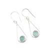 Aqua Chalcedony Gemstone 925 Sterling Silver Jewelry Handcrafted Earrings 1.76" EE-126-12