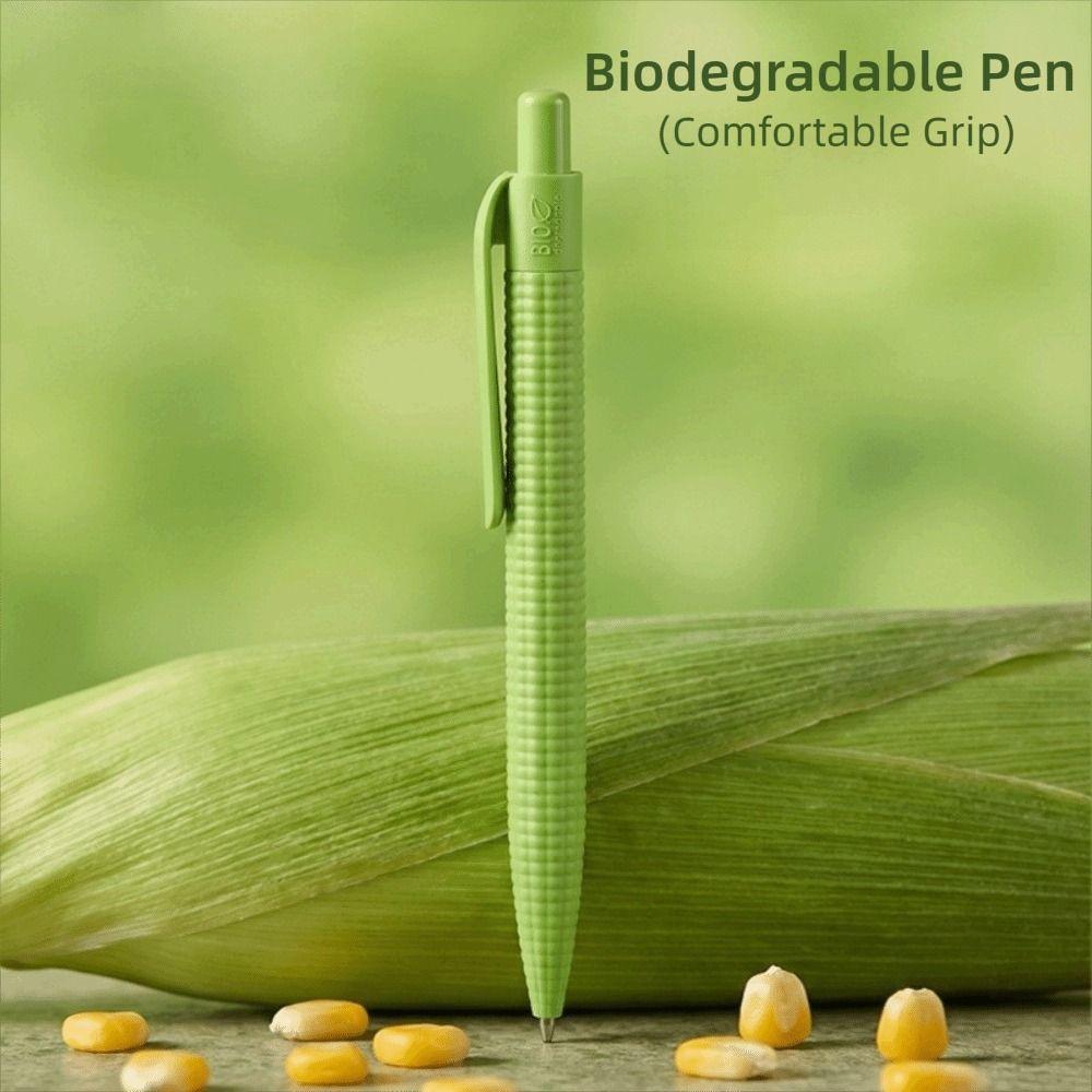 Corn Shape Ballpoint Pen Biodegradable Writing Pen Eco-Friendly Gel Pen Desktop Use