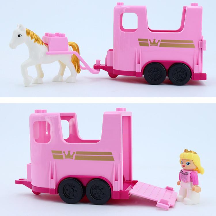 Yidu Large Particle Building Blocks: Motorcycle, Fire Truck, Airplane, Forklift Vehicle Toys