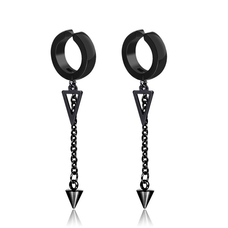 Orecchini A Catena Punk Con Punte E Cristallo, Argentati, Stile Martello E Bracciale, Gioielli Donna