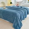 Faux Fur Rabbit Hair Plaid Striped Sofa and Nap Blanket