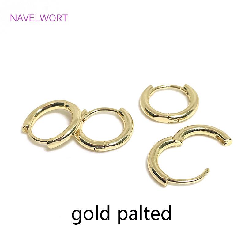 

No Fade Brass Metal Gold Plated Hoop Earrings High Quality Inlaid Zircon Earring Women Fashion Jewelry Wholesale 2 pieces