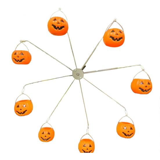 Ferris Wheel Hummingbird Feeder Squirrel Proof Spinning Bird Feeder with 8 Pumpkin Skull Buckets for Outdoor Yard Decor