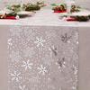 28*275CM Snowflake Christmas Table Runner Sparkly Glitter Golden/Silver Metallic Dining Table Decoration for Xmas