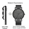 BUREI Mens Watch Simple Waterproof Analog Popular Wristwatch Brand Stylish Milanese Mesh Belt (Dark Gray)