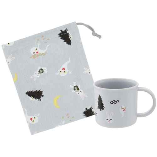 Skater Children's Cup Bag 21 x 15cm Made in Japan Glasses Rabbit Boys Girls KB62