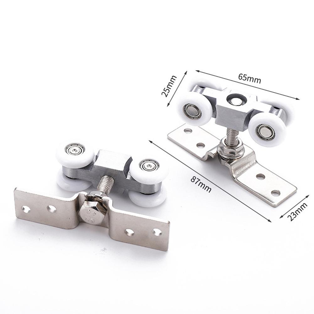 1 Pair Sliding Door Track Rail Hanging Rail Glass Door Guide Mute Push And Pull Hanging Wheels Wooden Doors Hanging Rails Pulley