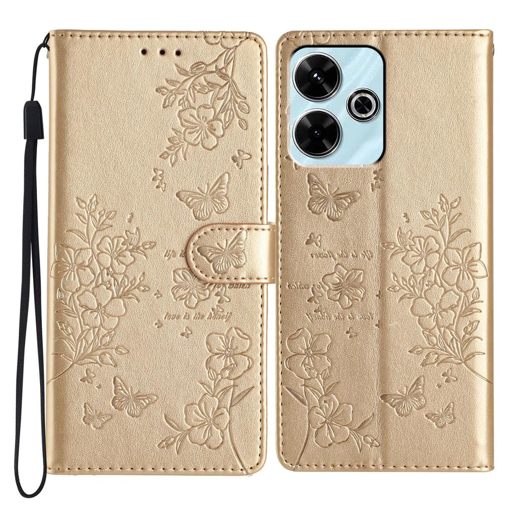 For Xiaomi Redmi 13 5G/13 4G Phone Case Butterfly Floral Imprint Leather Wallet Cover