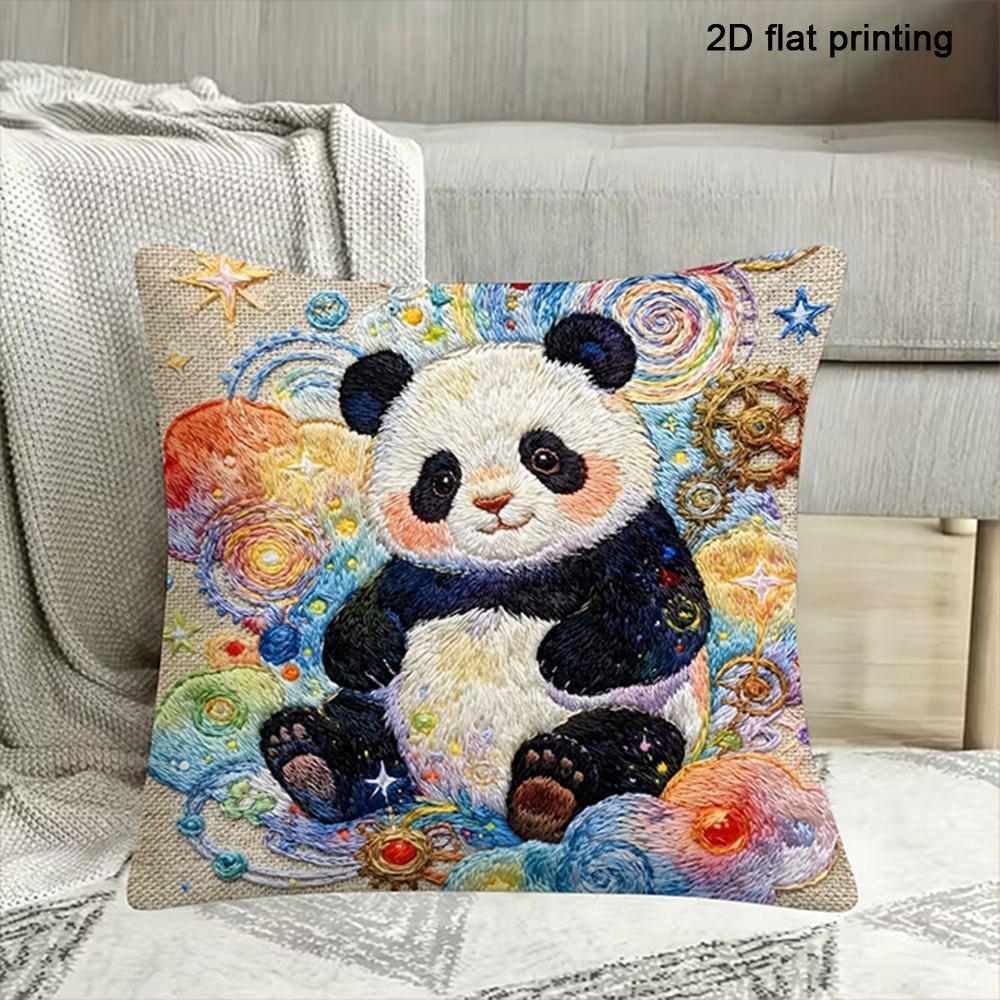 1pc Adorable Animal-Patterned 2D Flat Printing Pillowcases Sofa Bed Cushion Cover Home Bedroom Decoration
