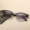 Half Metal Sun Reading Glasses Women Brown Lens Sunglasses With Diopter +1.0 to +4.0 Prebyopia Eyewear