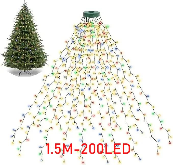 

Светодиодная гирлянда «Водопад» 2025 - 1,5 м/2 м/3 м Уличная Гирлянда для Патио Сада и Новогодней вечеринки USB Plug-in
