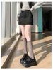 Retro Coffee Suede A-line Mini Skort for Women - Autumn/Winter High Waist Slimming Design