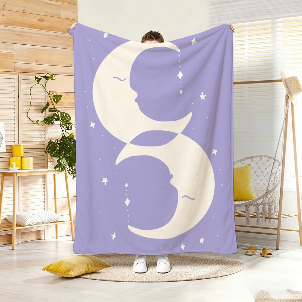 Illustration M-Matisse Style Floral Print Throw Lightweight 240g Flannel Blanket Soft Skin-friendly for Summer Cooling