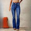 High-waist Wide-leg Slim-fit Trumpet Denim Trousers Women's Solid Color Stretch Comfortable Fashion All-match Jeans