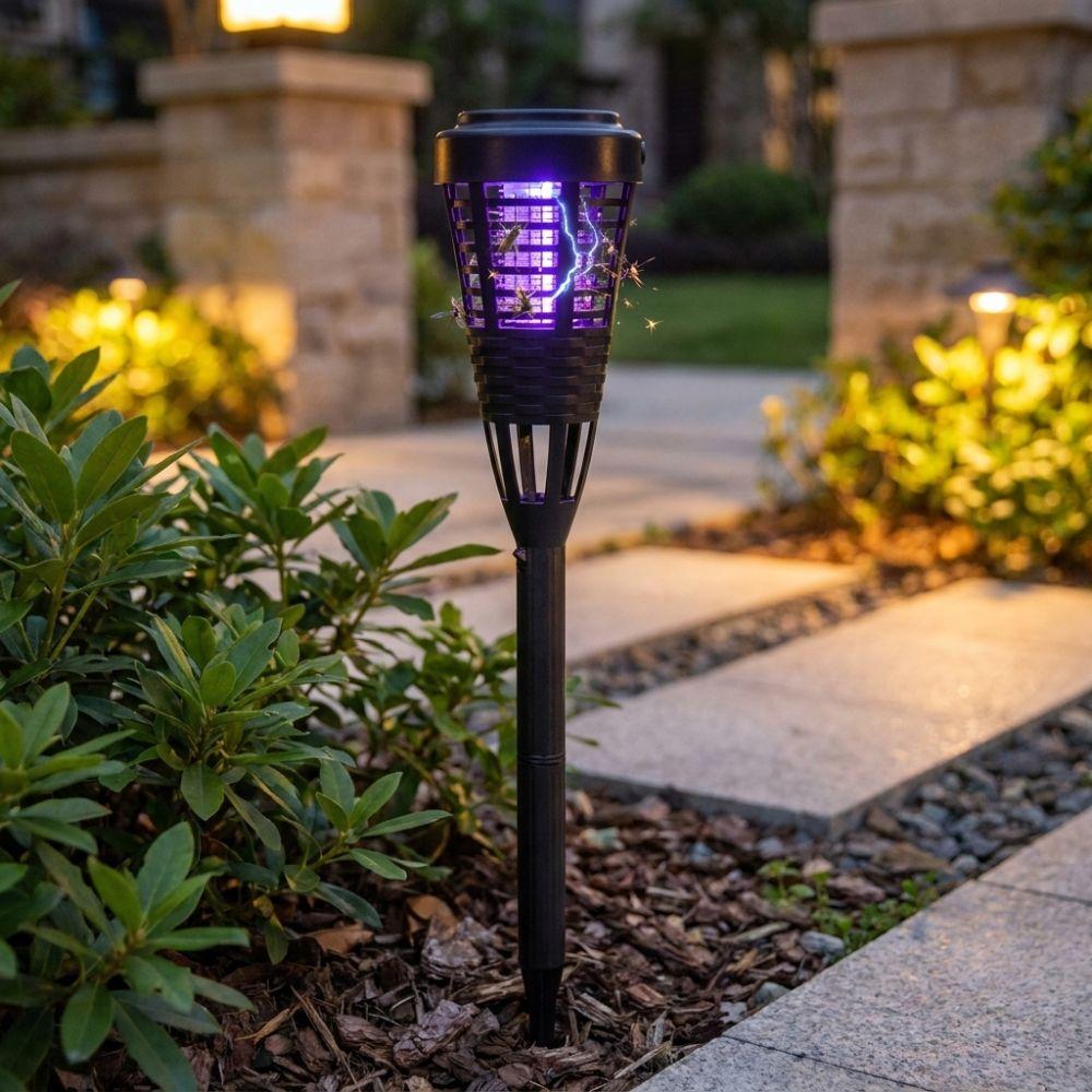 Non-toxic Safe Outdoor Bug Zapper Ground Spike Plug-in UV Light Insect Trap Lamp  Yard Patio