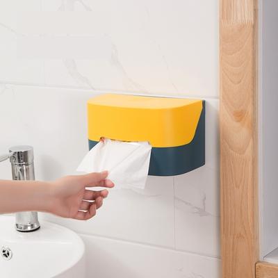 Einfache wandmontierte Tissue-Aufbewahrungsbox mit Perforationsfreiem Toilettenpapier-Box-Paste für Badezimmer, Wohnzimmer, Küche