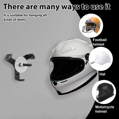 4 Pièces Support Mural Caché pour Casque de Football Support Métallique Robuste Support Étagère pour Casques de Football Complets et Mini