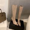 Fashion High Heels Autumn Pointed Toe Ladies Knee Shaft Shoes Elegant Heeled Women's Long Boots Hot Trend 2024 Sale Spring Gyaru New In
