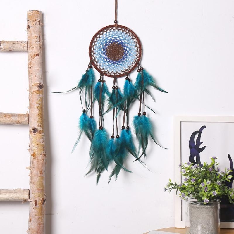 Evil Eye Dream Catchers Wall Hanging Ornaments Feather Wind-Chimes Car Pendant Nursery Home Wedding Bedroom Decorations