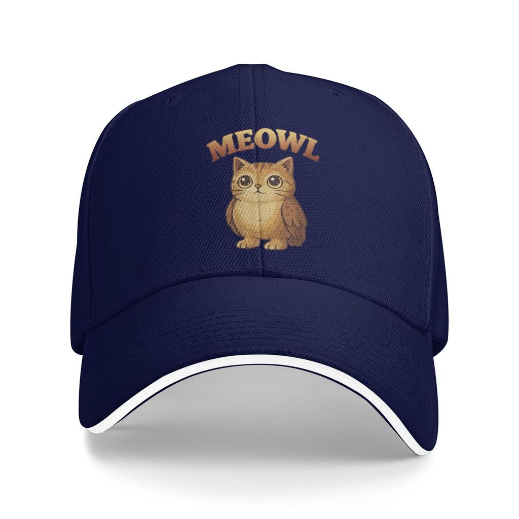 Vår Casual Basebollkeps Meowl Rolig Mjau Katt Uggla Brainrot Meme Vandring Fiske Truckerhatt För Unisex Män Snygg Snapback Keps