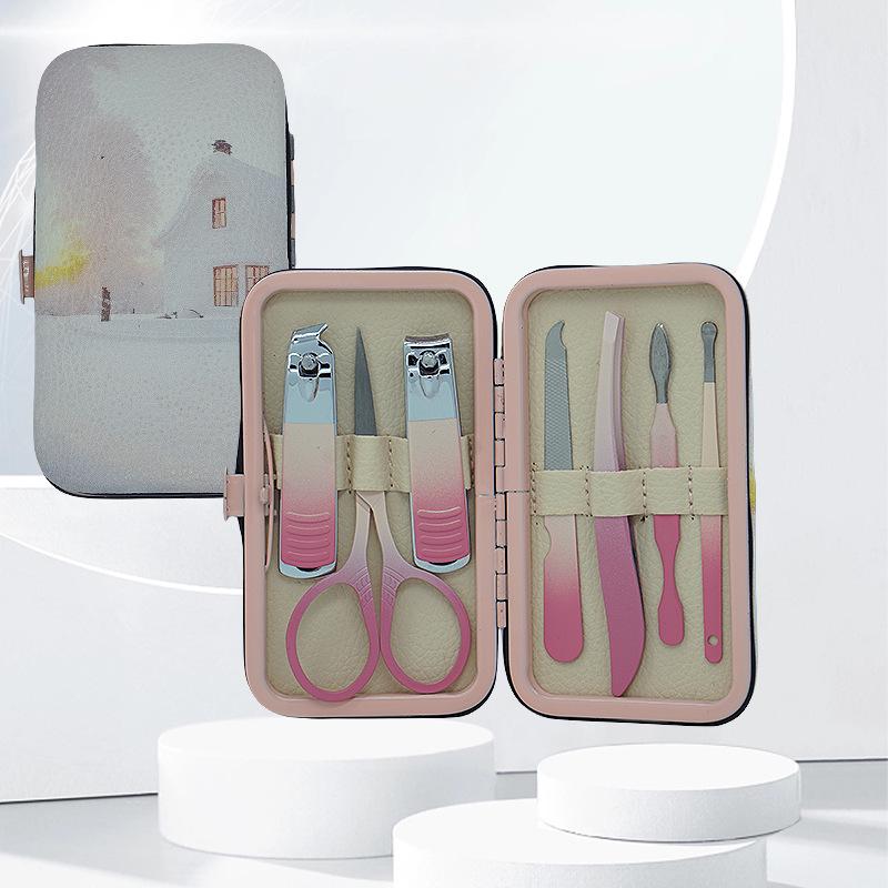 Dreamy Snow House Luxury Nail and Eyebrow Manicure Set for Home Use
