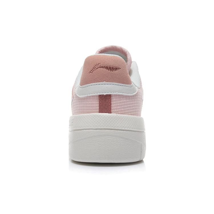 Li Ning Wave Superwave Lite Slip Resistant Abrasion Resistant Low Top Skateboard Shoes Women's Pink White AGCR156-2