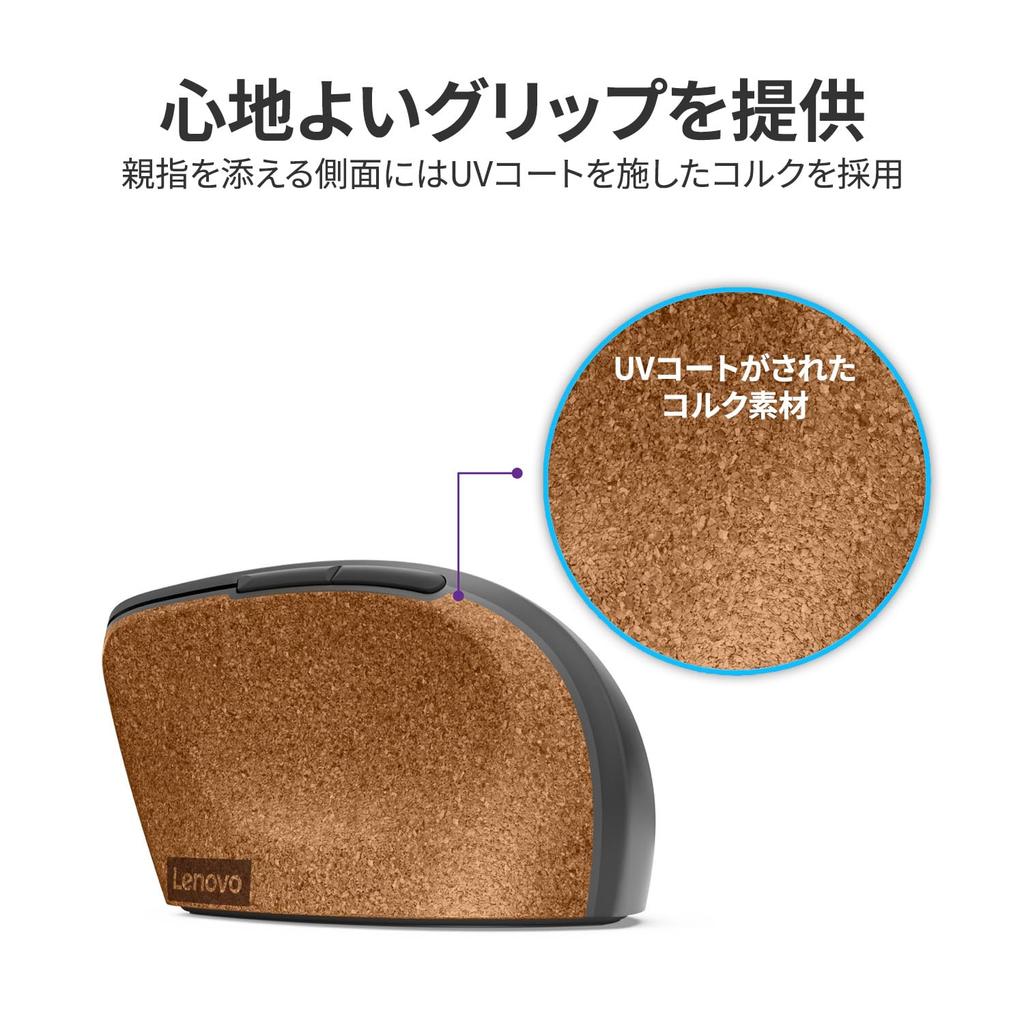 Lenovo Go Wireless Vertical Mouse, Wireless Connection, 6 Buttons, Blue LED, DPI Switching, Right-Handed, 4Y51C33792