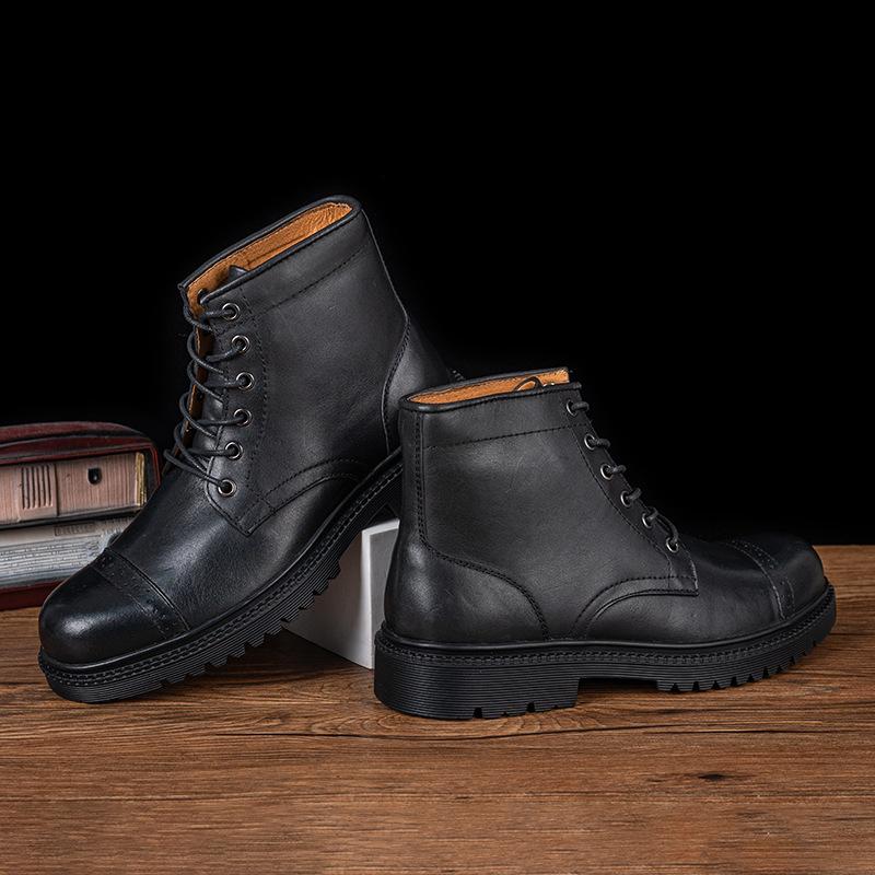 

Большие размеры, средние ботинки Martin для мужчин, высокие ботинки в британском стиле для мужчин, коричневые уличные ботинки Chelsea custom чёрный