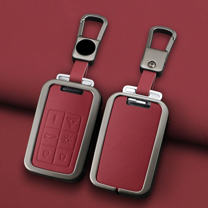 Skórzany Etui na Kluczyk Samochodowy ze Stopu Cynku 5/6 Przycisków Do Volvo Xc60 V60 S60 S80 Xc70 V40 Etui na Kluczyk Etui na Brelok do Kluczy Samochodowych