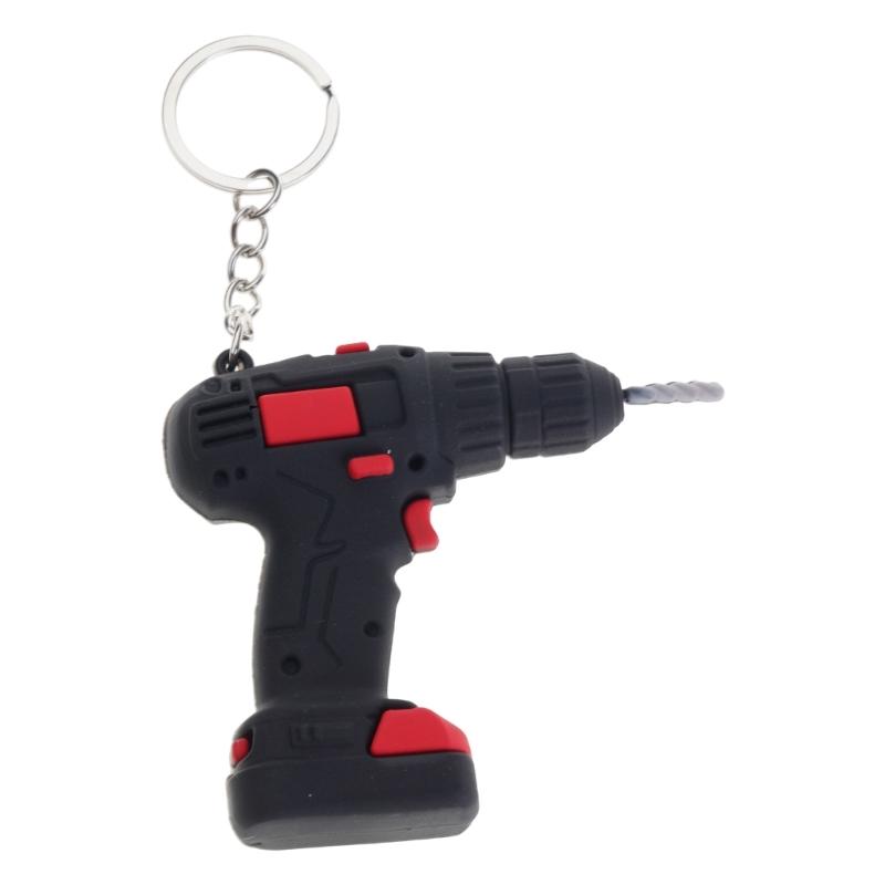 

Decorative Fun Small Electric Keychain Drill Shape Plastic for Desk Ornament Bag Charm Gift 1