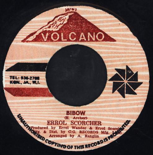 

7inch Record ERROL SCORCHER Bibow NONE Volcano 1982 Jamaica Reggae Ska Dub Used