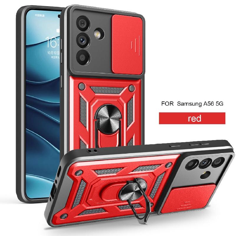 For Samsung Galaxy A56 5G Case Slide Camera Protect Armor Phone Case for Samsung A56 5G Magnet Holder Ring Cover