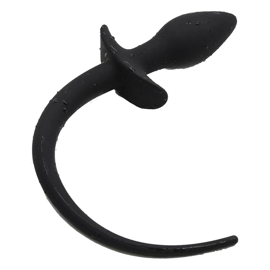 Black Silicone Puppy Tail Anal Plug Pet Play Kink Fetish Restraints Non Vibrating Butt Plugs
