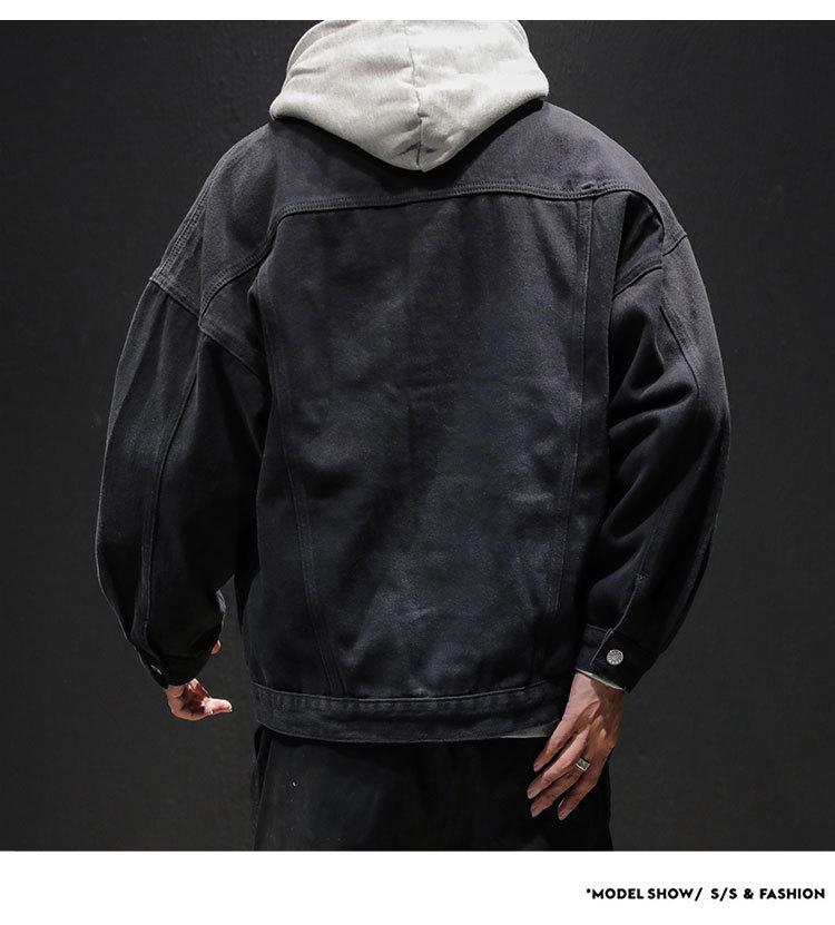 2025 Autumn Men's Plus Size Loose Casual Japanese Denim Jacket