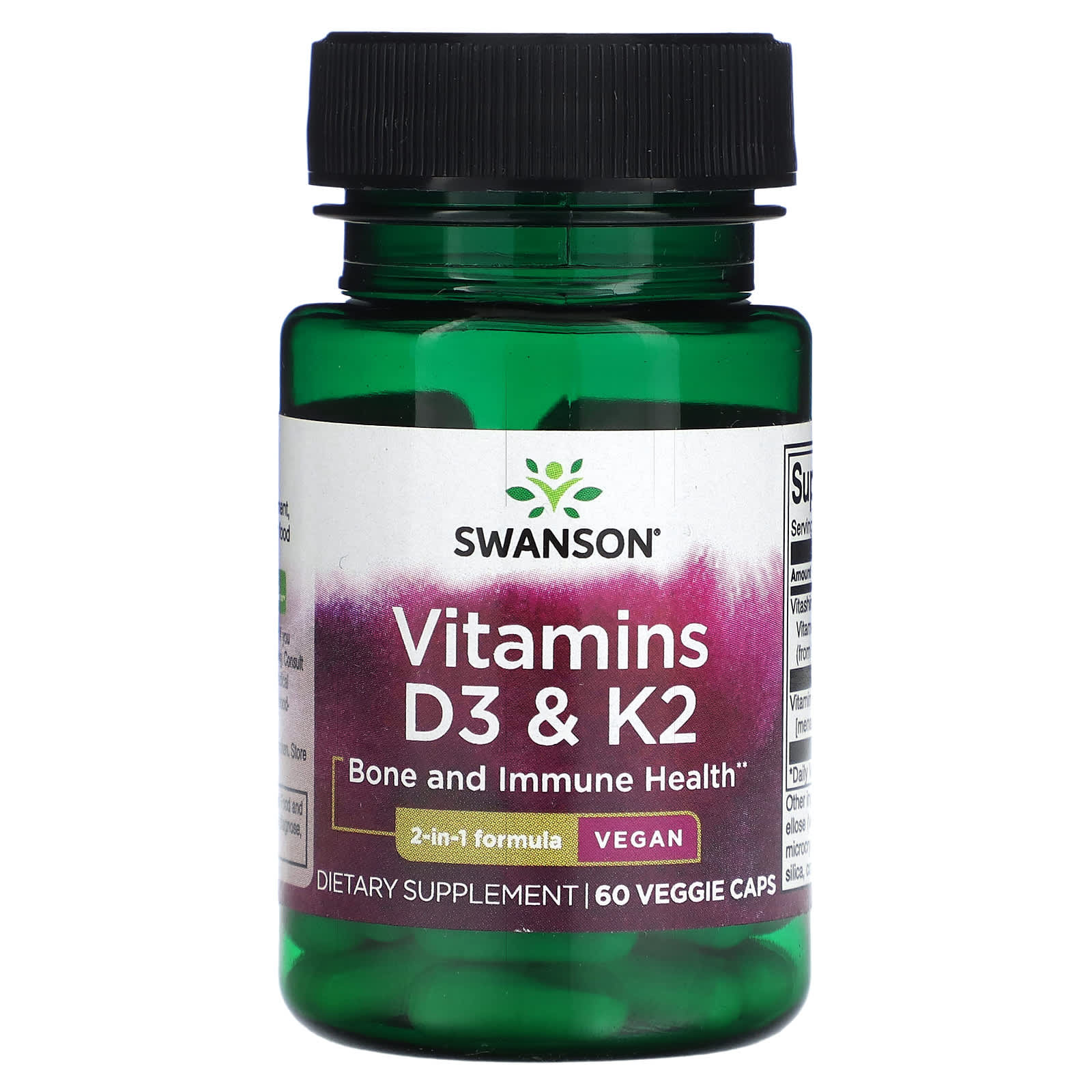 

Vitamin D3 & K2, 60 Veggie Capsules