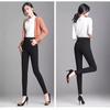 Damen Frühling und Herbst Dünn Abschnitt Neun Hohe Taille Füße Draußen Tragen Große Elastische Bottoming Hosen Plus Größe
